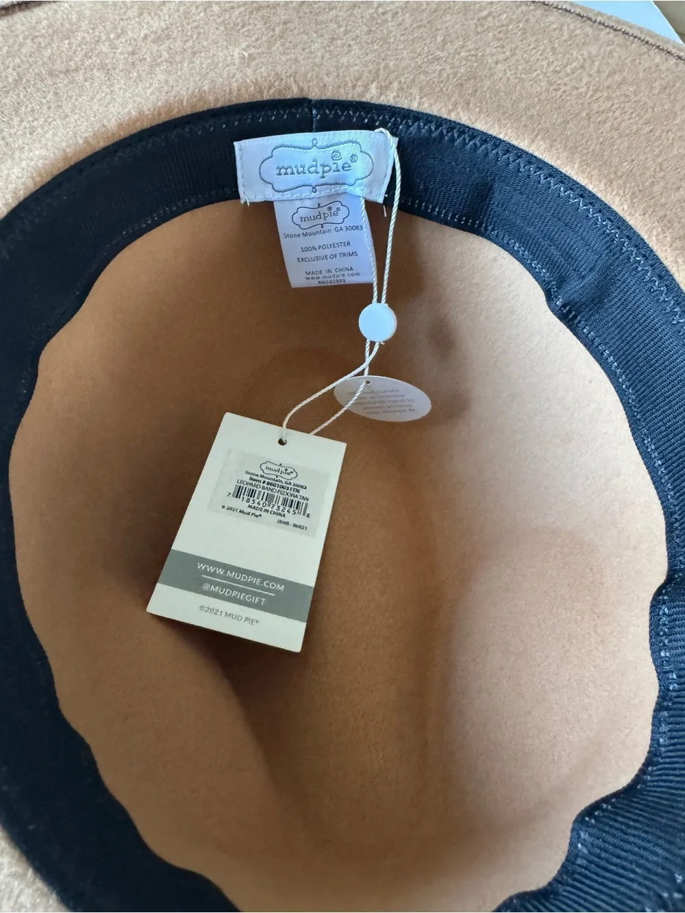 Mud Pie Leopard Band Fedora Hat Tan Camel NWT